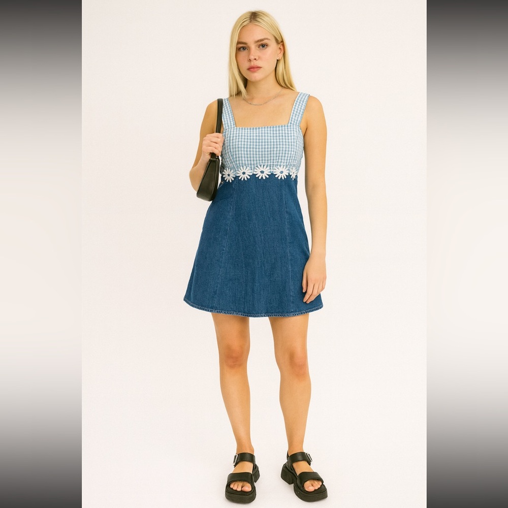 Vintage Y2k Blue and White Checkered Dress daisy’s XS